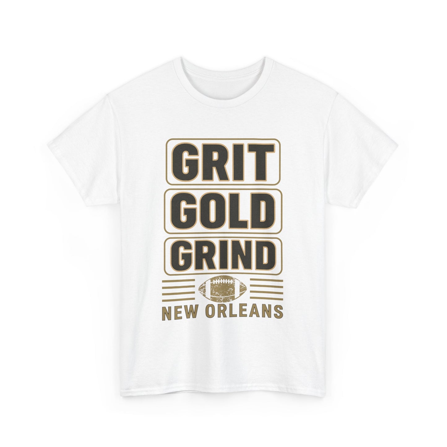 Grit Gold Grind Tee - Male Heavy Cotton Shirt for New Orleans Fans, [...]