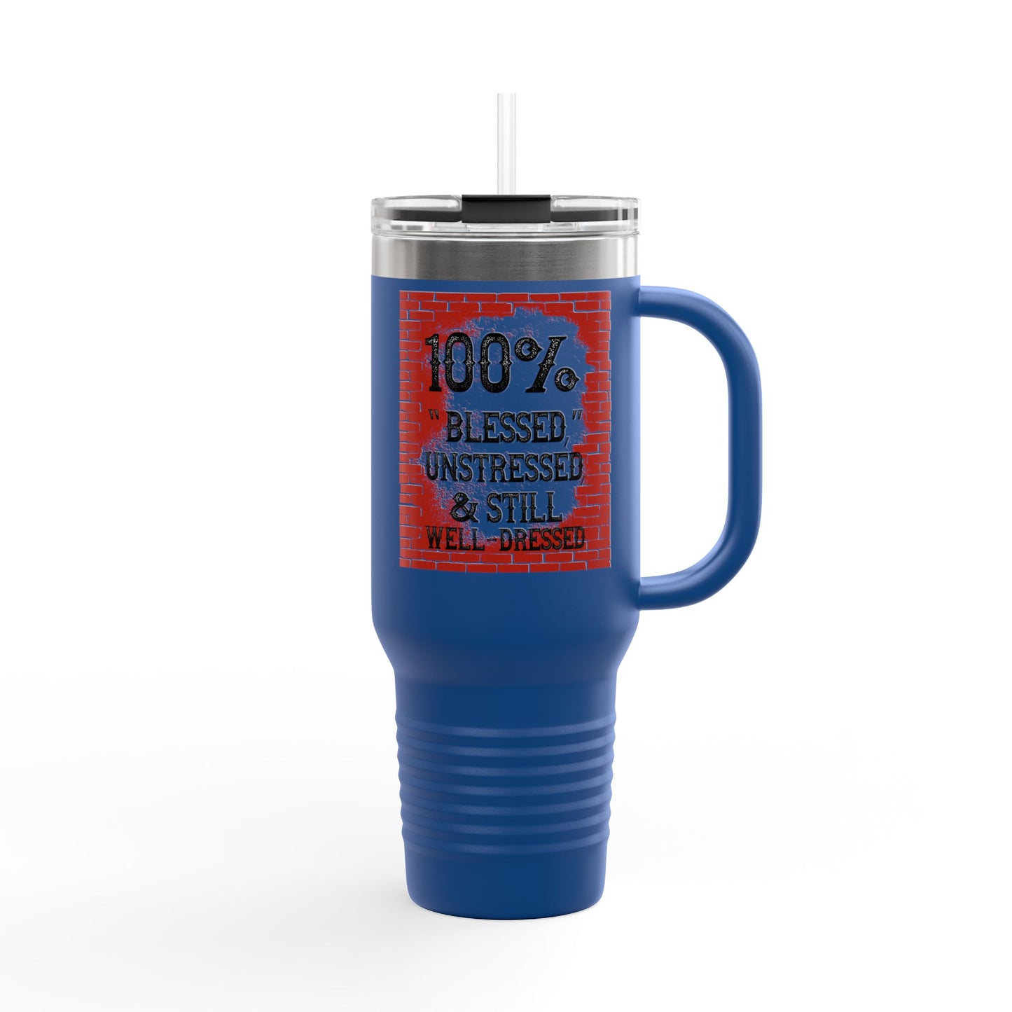 100% Blessed Insulated Travel Mug, 40oz - Perfect for On-the-Go Coffee Lovers, Gift for Friends, Durable Travel Cup, Unique Quote Mug, [...]