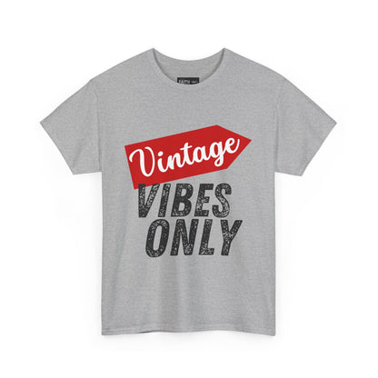 Vintage Vibes Only Unisex Heavy Cotton Tee, Retro T-Shirt, Trendy Gift for Him/Her, Casual Wear, Music Festival Outfit