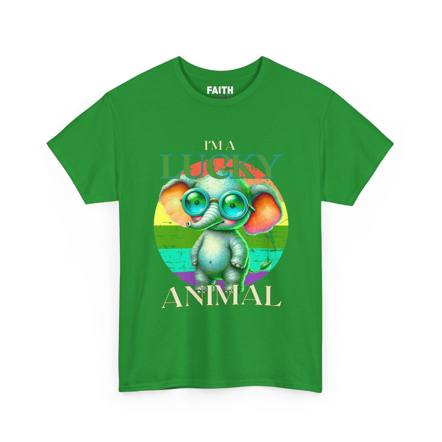 Lucky Animal Unisex Heavy Cotton Tee, Cute Gift for Animal Lovers, Casual Streetwear, St. Patrick's Day, Birthday Apparel