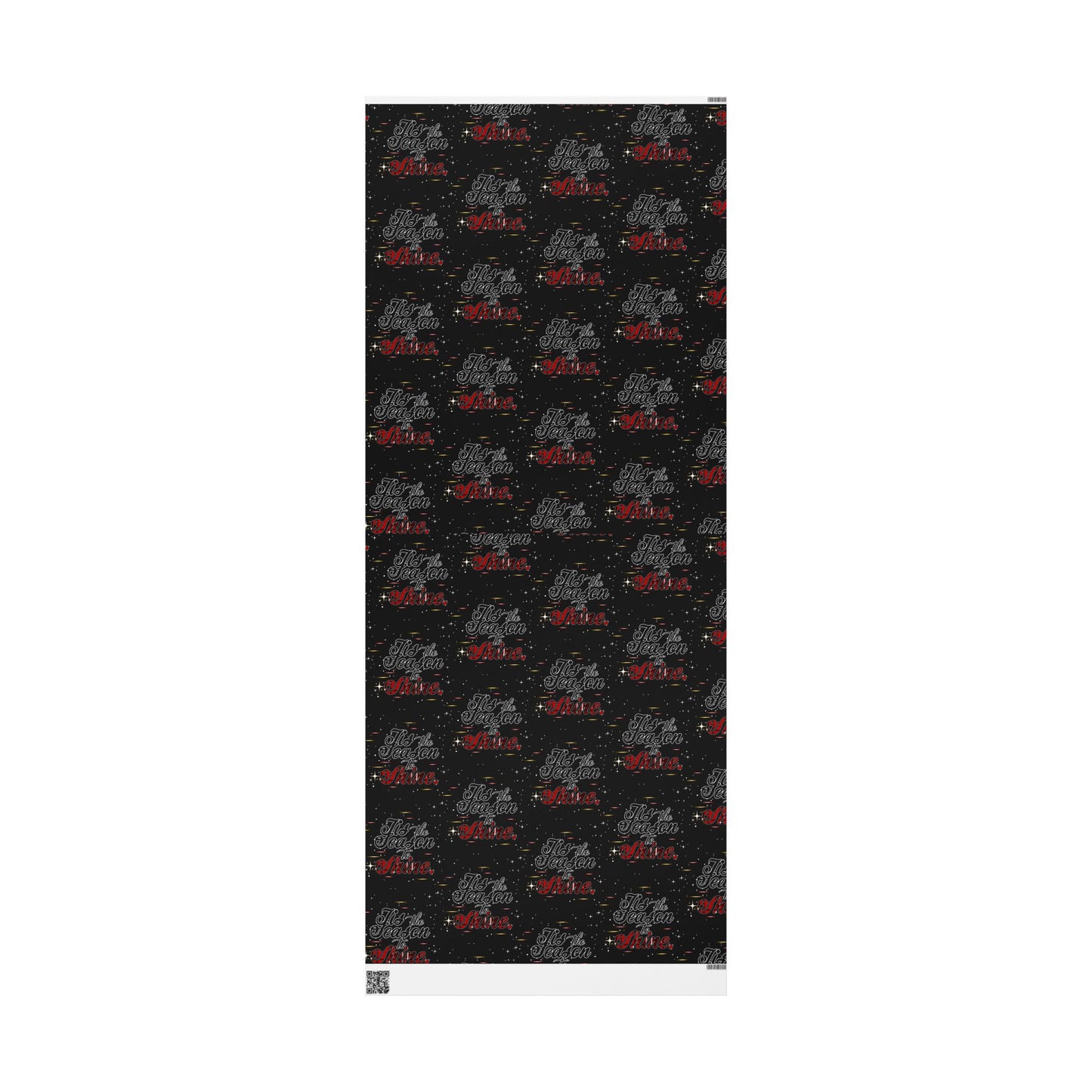 Wrapping Paper Roll — Black Space Pattern with Red 'Ho Ho Ho' Holiday Design