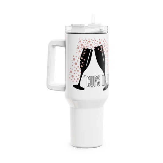 Festive Cheers Tumbler, Cups Up Drama Down, 40 oz tumbler, Gift