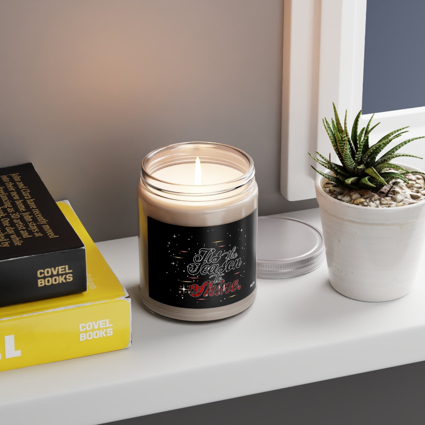 Holiday Soy Candle 9oz — "Tis the Season to Shine" Scented Jar