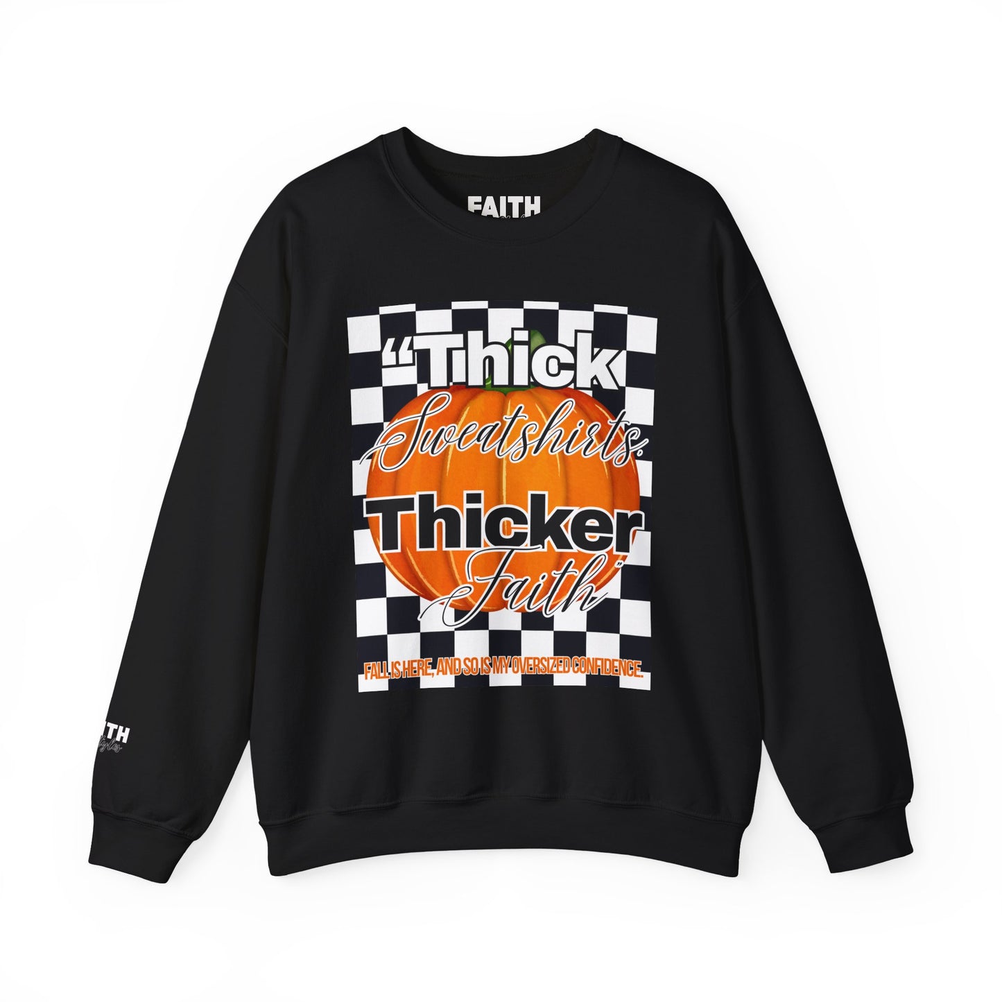 FaithStyles Thick Sweatshirts Pumpkin, Unisex Graphic Sweatshirt, Crewneck Sweatshirt, Sports Apparel, Cozy Casual Wear