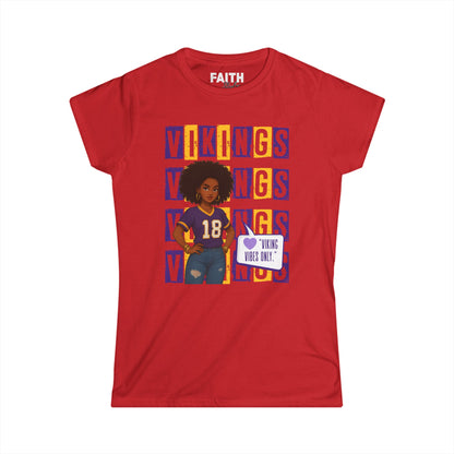 Vibrant Vikings Women's Tee, Perfect for Game Day, Sports Events, Casual Wear, Tailgating, Fan Merchandise