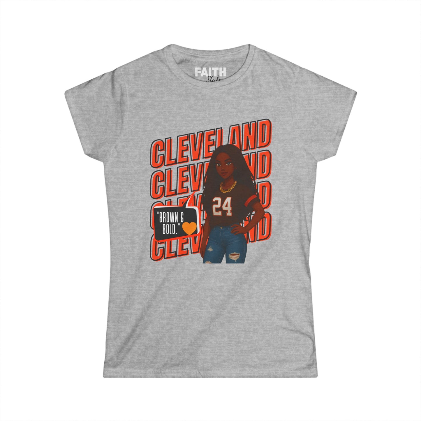 Cleveland Vibes Women's Tee — 'Brown N Bold' Graphic Shirt