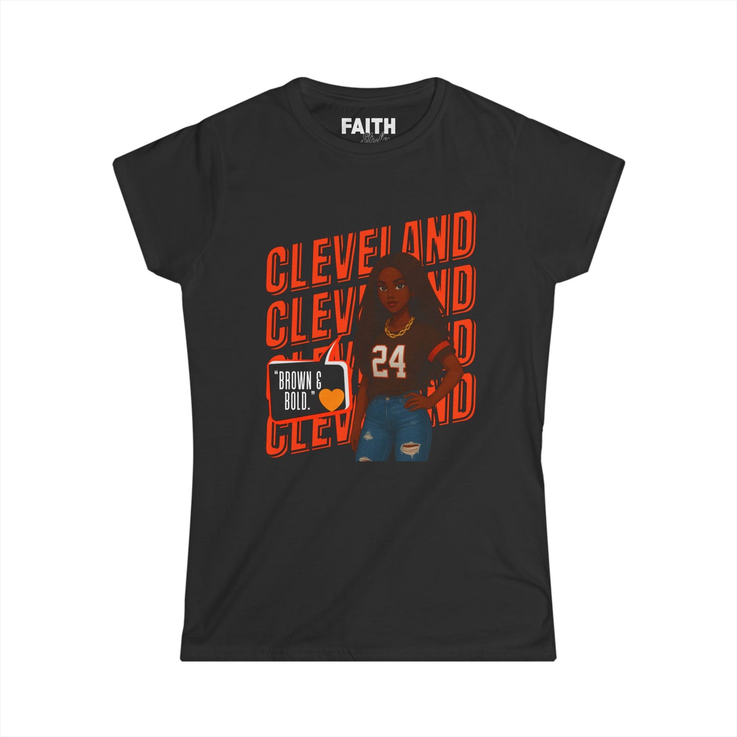 Cleveland Vibes Women's Tee — 'Brown N Bold' Graphic Shirt