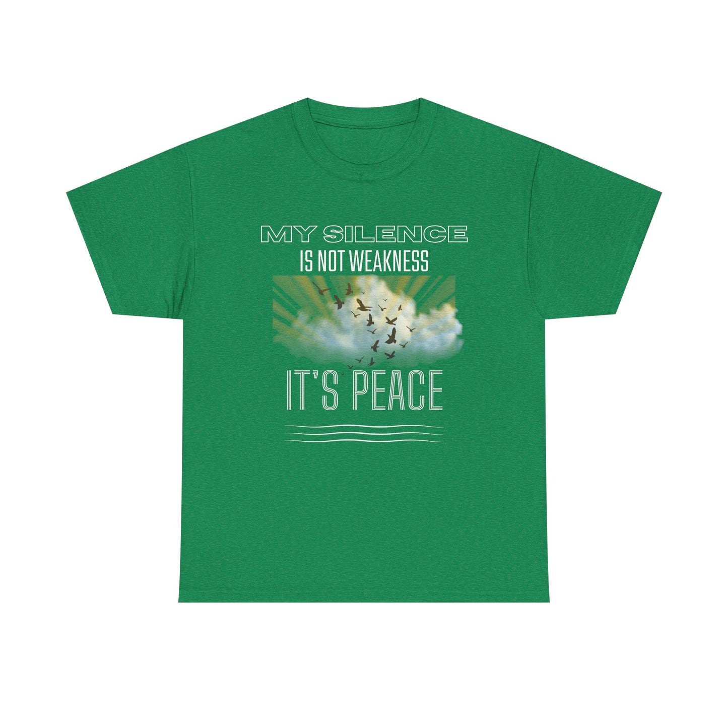 Male Heavy Cotton Tee - "My Silence is Not Weakness, It's Peace" - Inspirational Gift for Mindfulness, Self-Care, and Peace Lovers, [...]