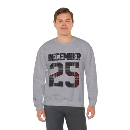December 25 Plaid Number Crewneck Sweatshirt