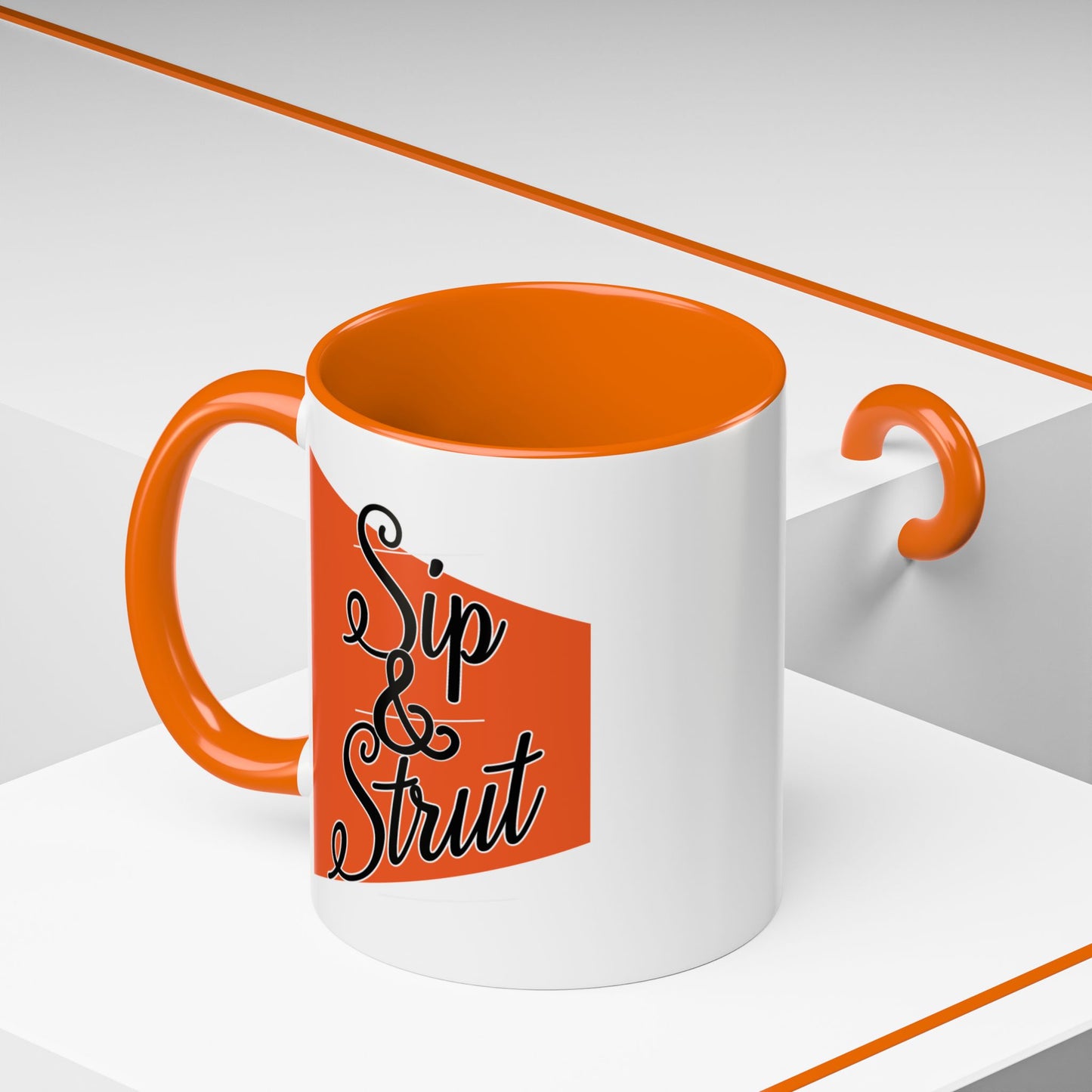 Accent Coffee Mug (11, 15oz) - Sip & Strut Design, Perfect Gift for Coffee Lovers, Home Office Decor, Unique Holiday Present, Ceramic [...]