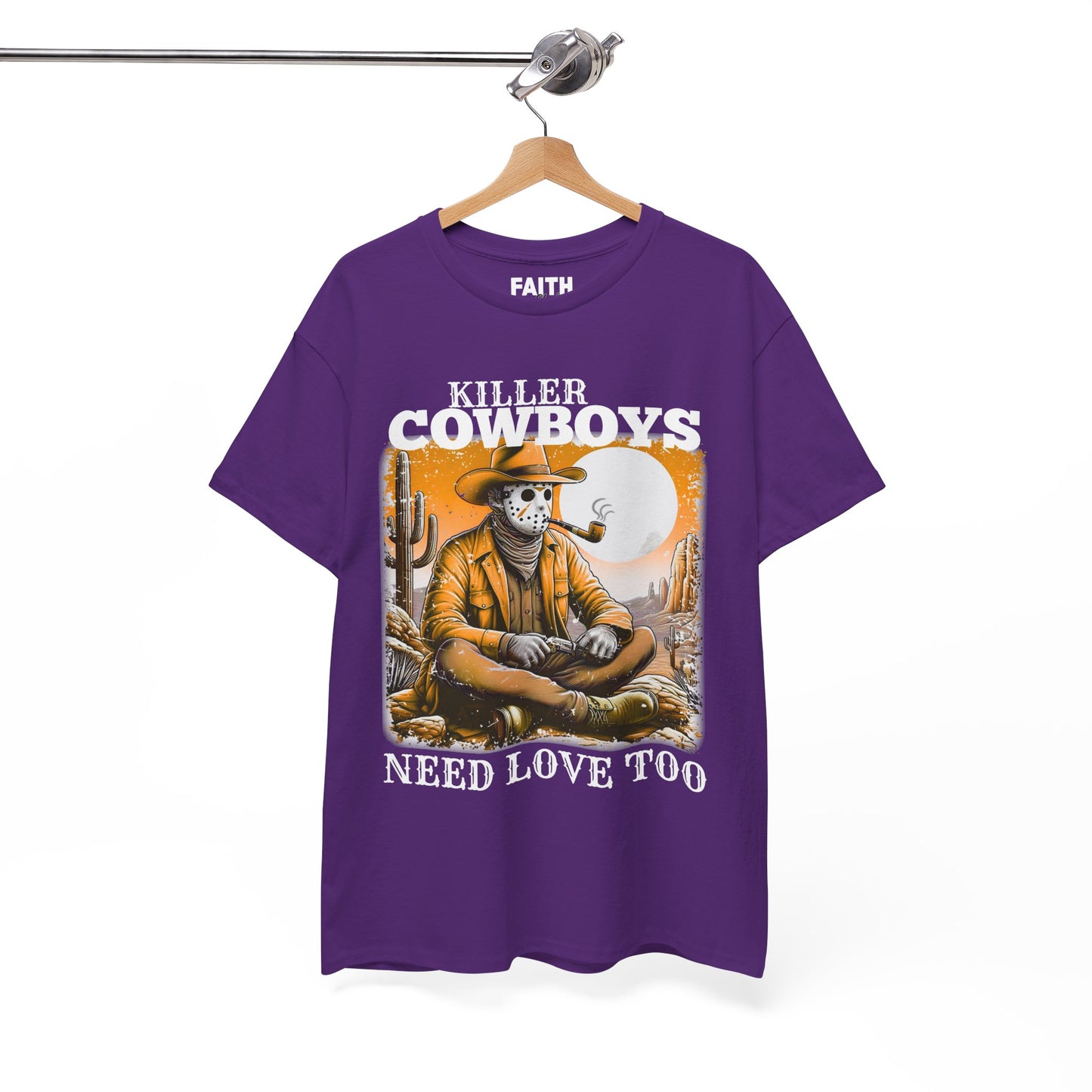 Killer Cowboys Graphic Tee, Unisex Heavy Cotton T-Shirt for Casual Wear, Cowboy Lover Gift, Western Occasion Apparel