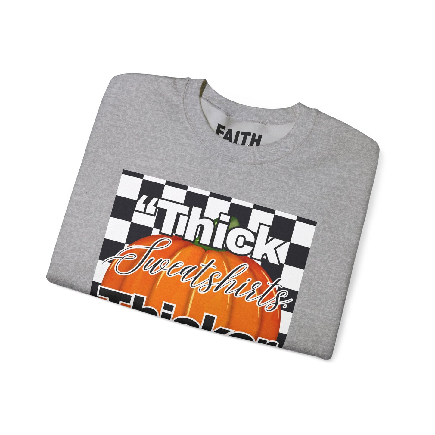 FaithStyles Thick Sweatshirts Pumpkin, Unisex Graphic Sweatshirt, Crewneck Sweatshirt, Sports Apparel, Cozy Casual Wear