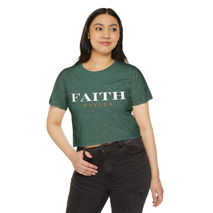 Women's Festival Crop Top - Faith Styles, Casual Summer Top, Music Festival Apparel, Boho Chic Tee, Everyday Wear