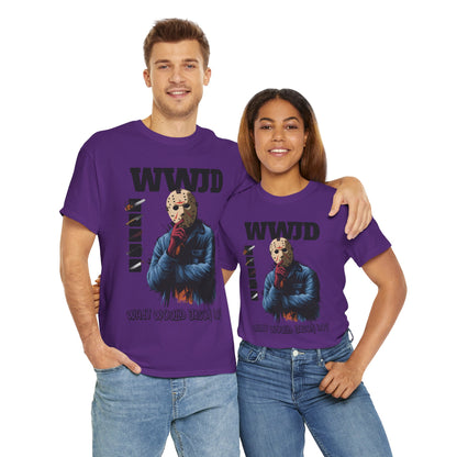 WWJD Unisex Heavy Cotton Tee, Graphic T-Shirt, Casual Wear, Gift for Him, Trendy Apparel, Statement Tee