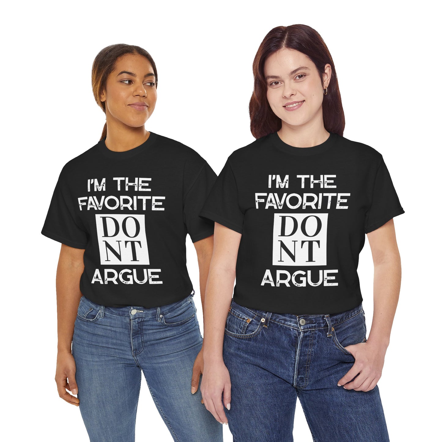 I'm the Favorite Unisex Heavy Cotton Tee, Funny Tee Shirt for Friends, Family Gift, Humor Top, Casual Wear, Birthday Gift, Everyday Comfort