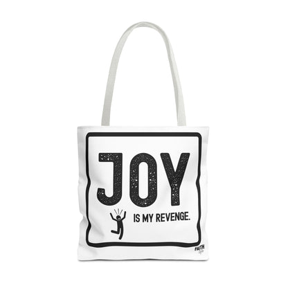FaithStyles Joy Is My Revenge Tote Bag — Inspirational Graphic Canvas Tote