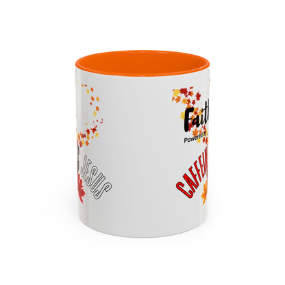 Faith & Caffeine Fall Coffee Mug | Perfect for Autumn Lovers, Thanksgiving Gift, Religious Coffee Cup, Inspirational Drinkware, Cozy Vibes