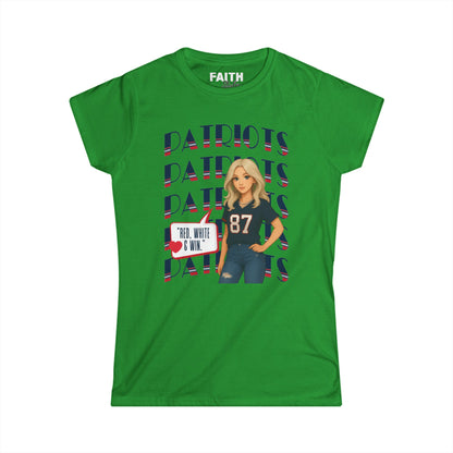 Patriots Fan Women's Tee, Sports T-Shirt, Football Apparel, Game Day Shirt, Women's Casual Wear, Team Spirit Clothing