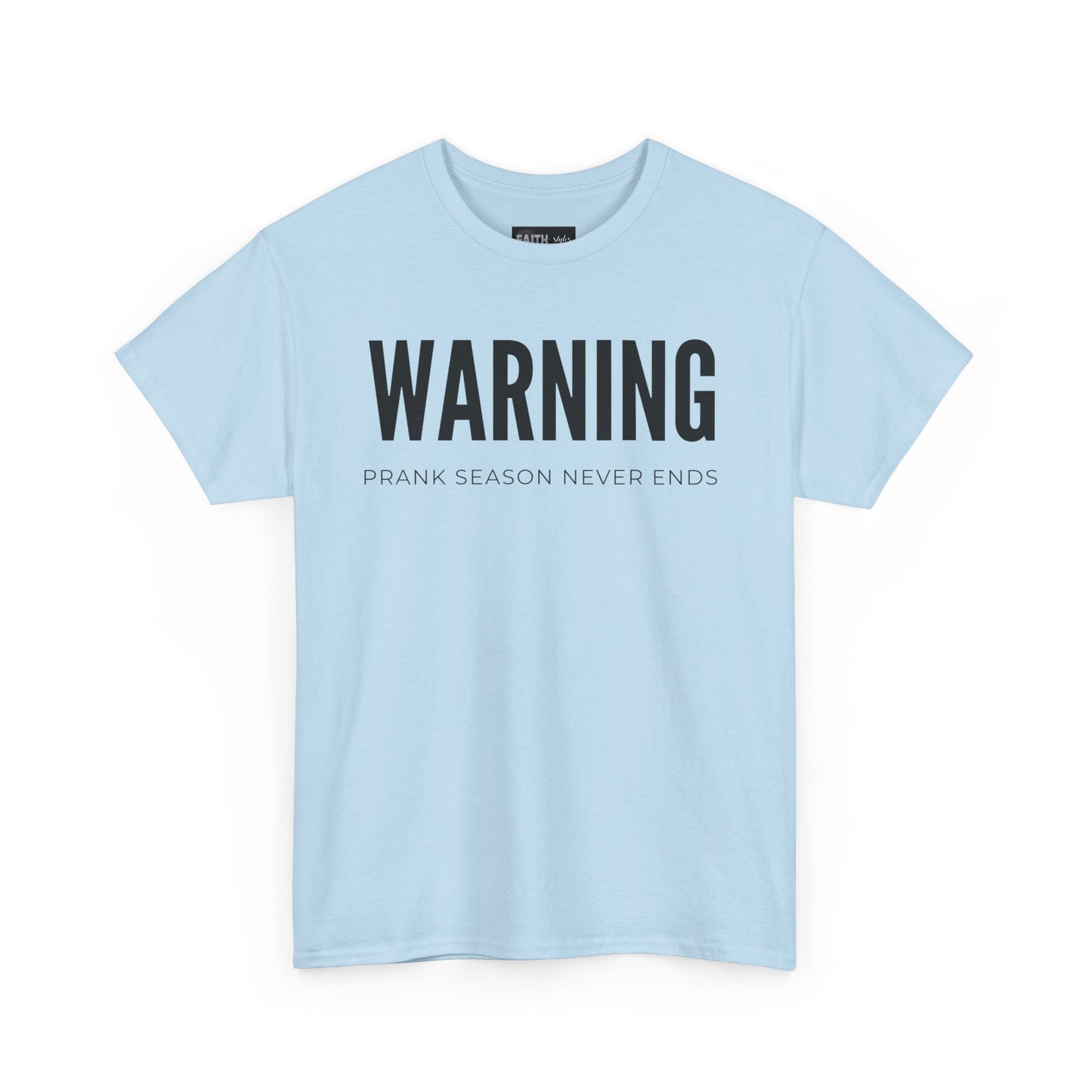 Warning Prank Season Unisex Heavy Cotton Tee | Fun Gift, Casual Wear, Comedy Merchandise, Birthday Gift, Prankster Shirt