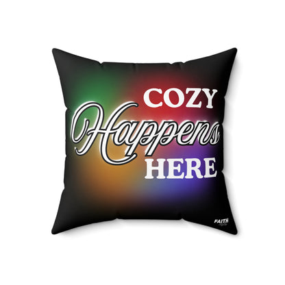 FaithStyles Cozy Decorative Pillow, Home Decor Accent, Gift for Friends, Living Room Cushion, Cozy Moments, Modern Home Style