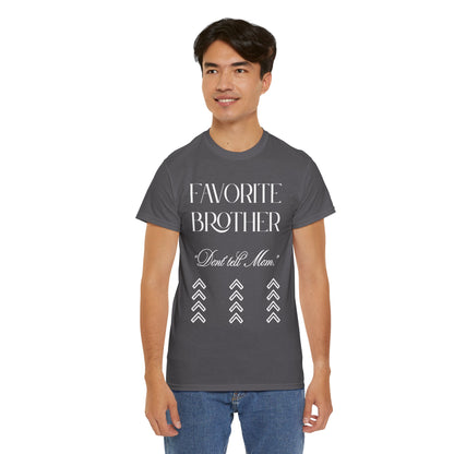 Favorite Brother Unisex Heavy Cotton Tee - Perfect Gift for Siblings, Casual Wear, Birthday, Family Reunion, Everyday Comfort