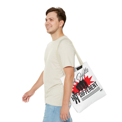 FaithStyles Motivational 'My Hustle, Hit Different' Graphic Tote Bag