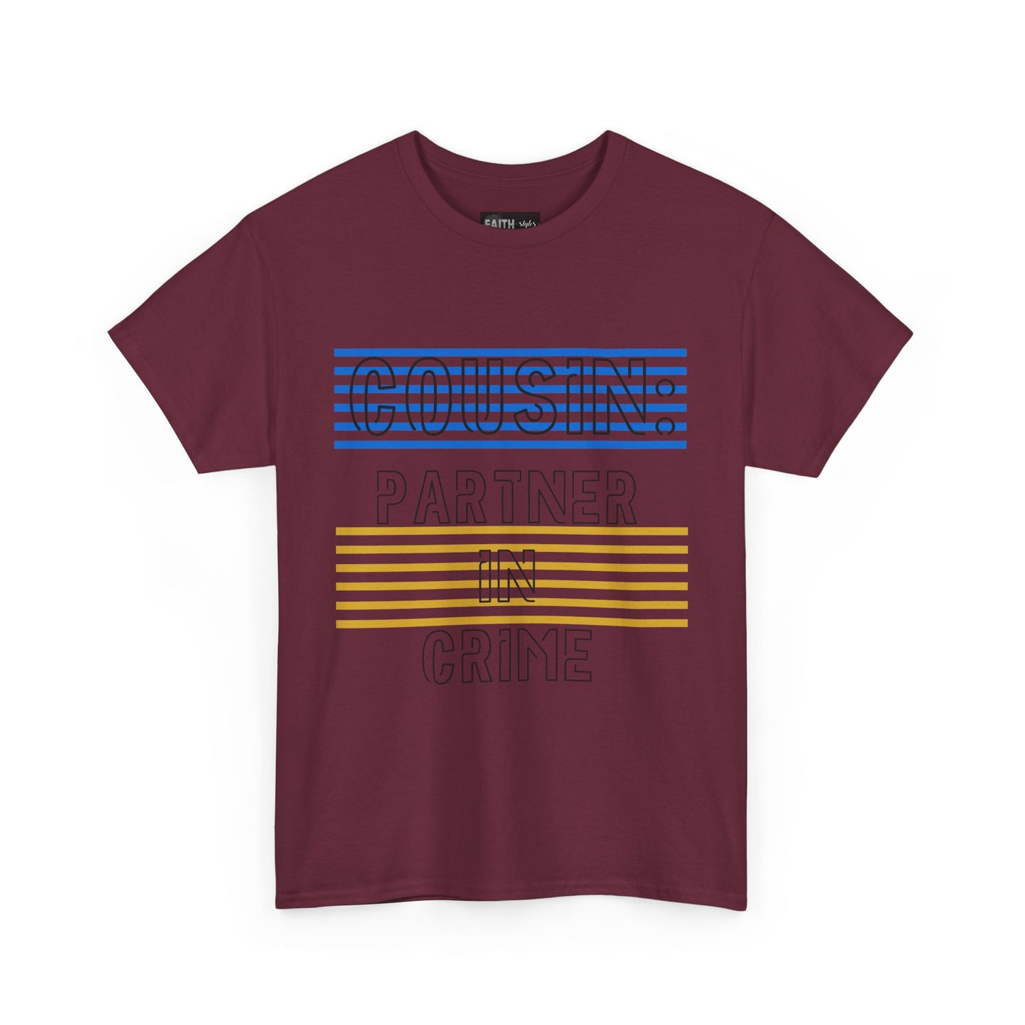 Cousins Partner in Crime Tee | Unisex Heavy Cotton T-Shirt for Family Gatherings, Cousin's Day, Gift for Cousins, Comfortable Casual Wear