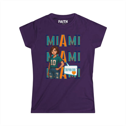 Miami Women’s Softstyle Tee - Casual Sportswear, Game Day Outfit, Fan Apparel, Gift for Her, Miami Football Shirt
