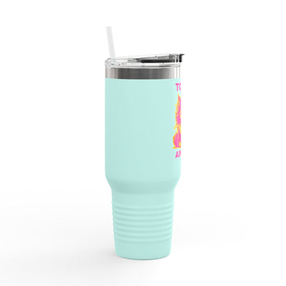Colorful Insulated Travel Mug with Fun Design, 40oz Coffee Tumbler, Cat Lover Gift, Funny Travel Mug, Perfect for Daily Commute, Birthday