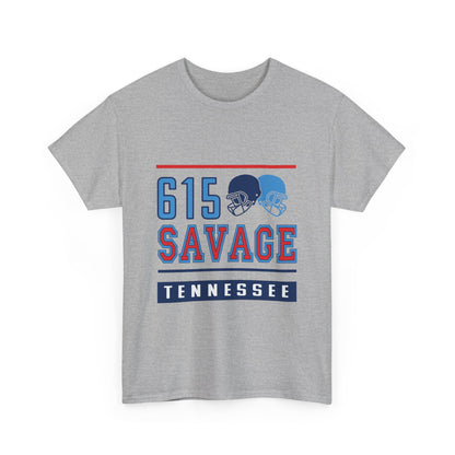615 Savage Tennessee Male Heavy Cotton Tee - Casual Wear, Sports Fan Apparel, Gift for Him/Her, Tennessee Pride Shirt, Everyday Comfort