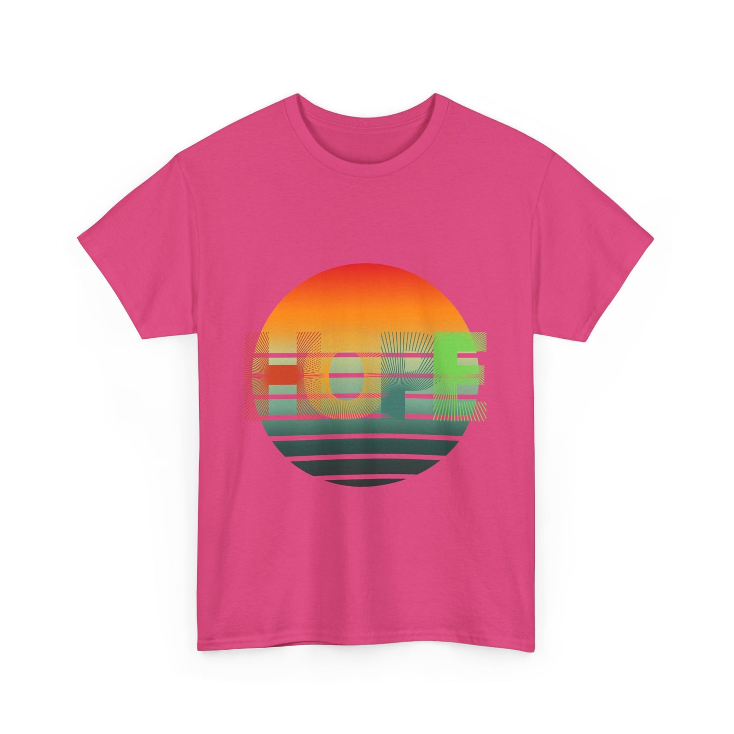 "HOPE" Sunset Vibes Unisex Cotton Tee, Summer T-Shirt, Gift for Him/Her, Casual Wear, Beach Day Outfit, Eco-Friendly Fashion