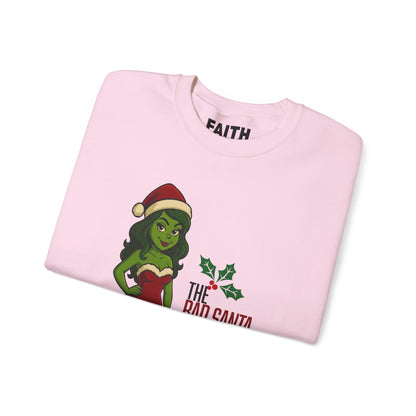 Christmas Girl Holiday Sweatshirt — 'The Bad Santa Could Never' Christmas Crewneck