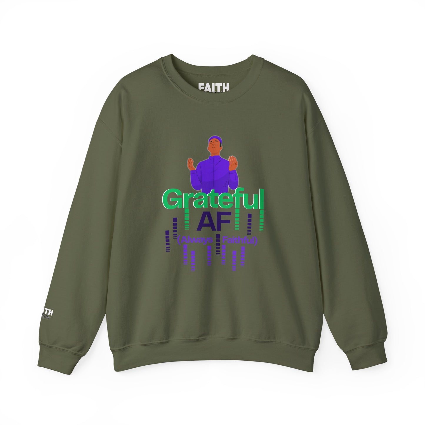 Male Grateful AF Unisex Crewneck Sweatshirt | Cozy Gift for Friends, Thanksgiving Apparel, Everyday Comfort, Gratitude Expression