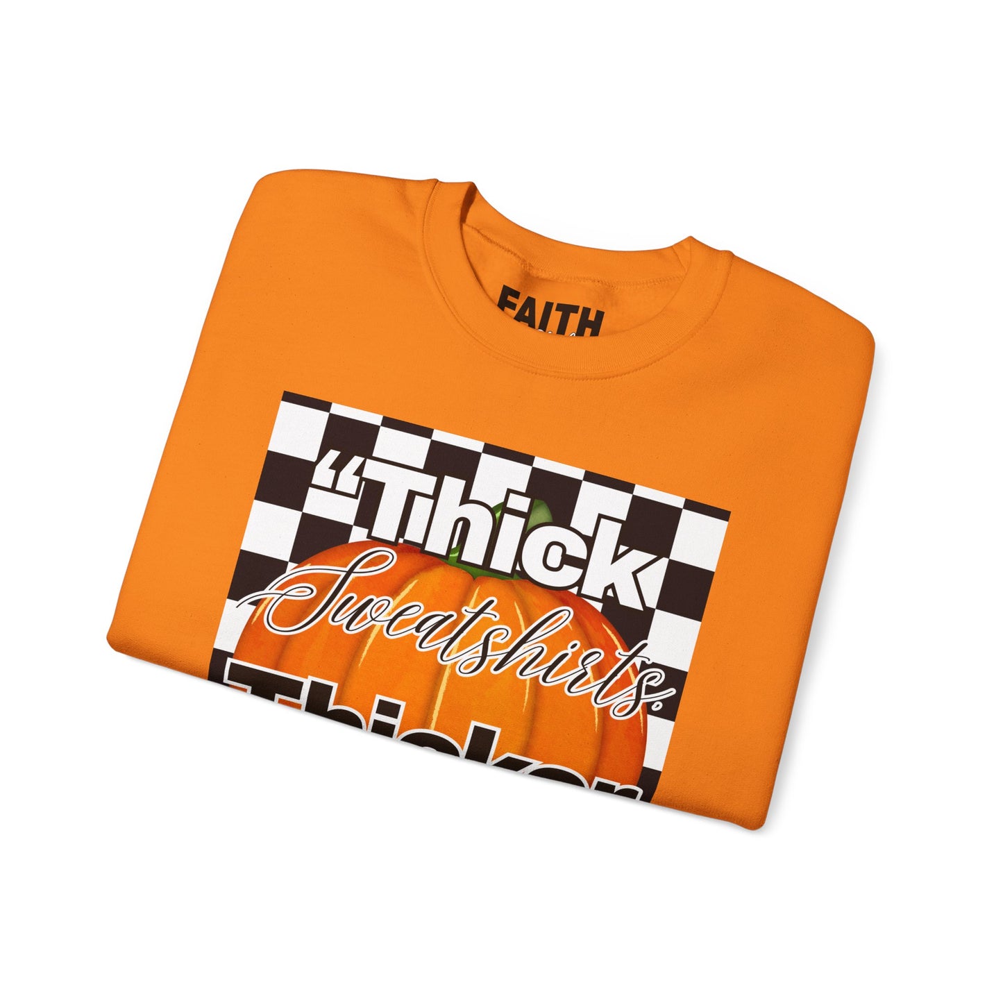 FaithStyles Thick Sweatshirts Pumpkin, Unisex Graphic Sweatshirt, Crewneck Sweatshirt, Sports Apparel, Cozy Casual Wear