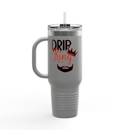 Drip King Insulated Travel Mug, 40oz | Perfect for Coffee Lovers, Gift for Him, Road Trips, Bearded Men, Stylish Drinkware