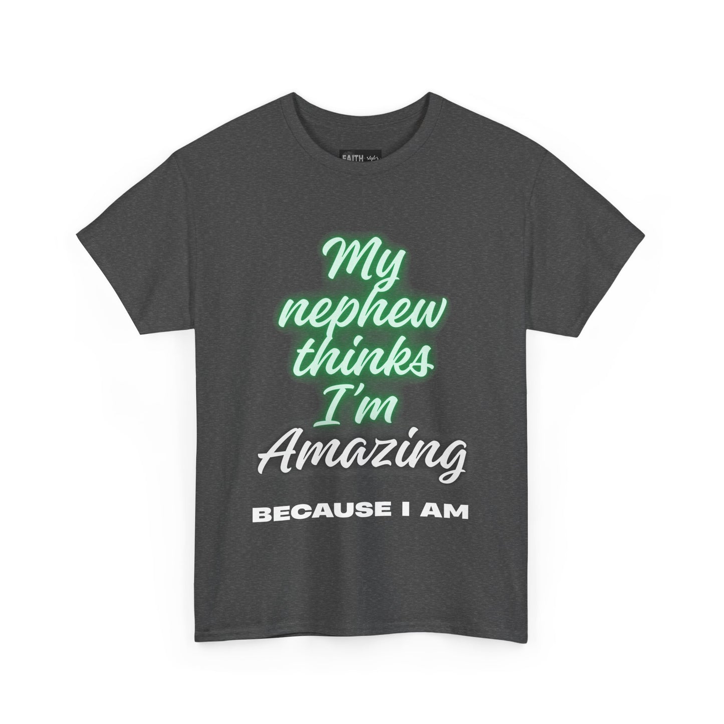 Unisex Heavy Cotton Tee - My Nephew Thinks I'm Amazing, Perfect Gift for Family, Birthday Tee, Funny Quote Shirt, Casual Wear, Gifts [...]