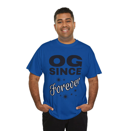 Grandpa Heavy Cotton Tee - OG Since Forever, Casual Tee, Trendy Graphic Shirt, Gift for Friends, Streetwear Fashion