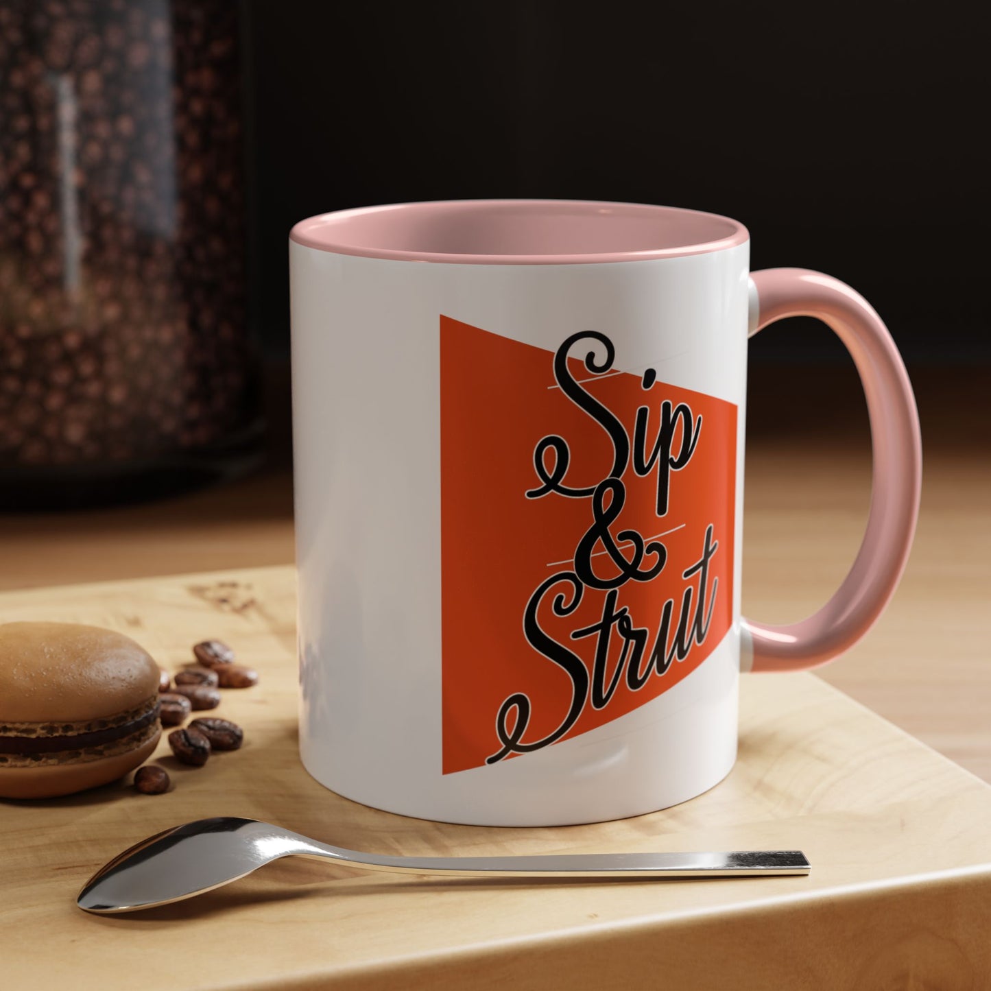 Accent Coffee Mug (11, 15oz) - Sip & Strut Design, Perfect Gift for Coffee Lovers, Home Office Decor, Unique Holiday Present, Ceramic [...]