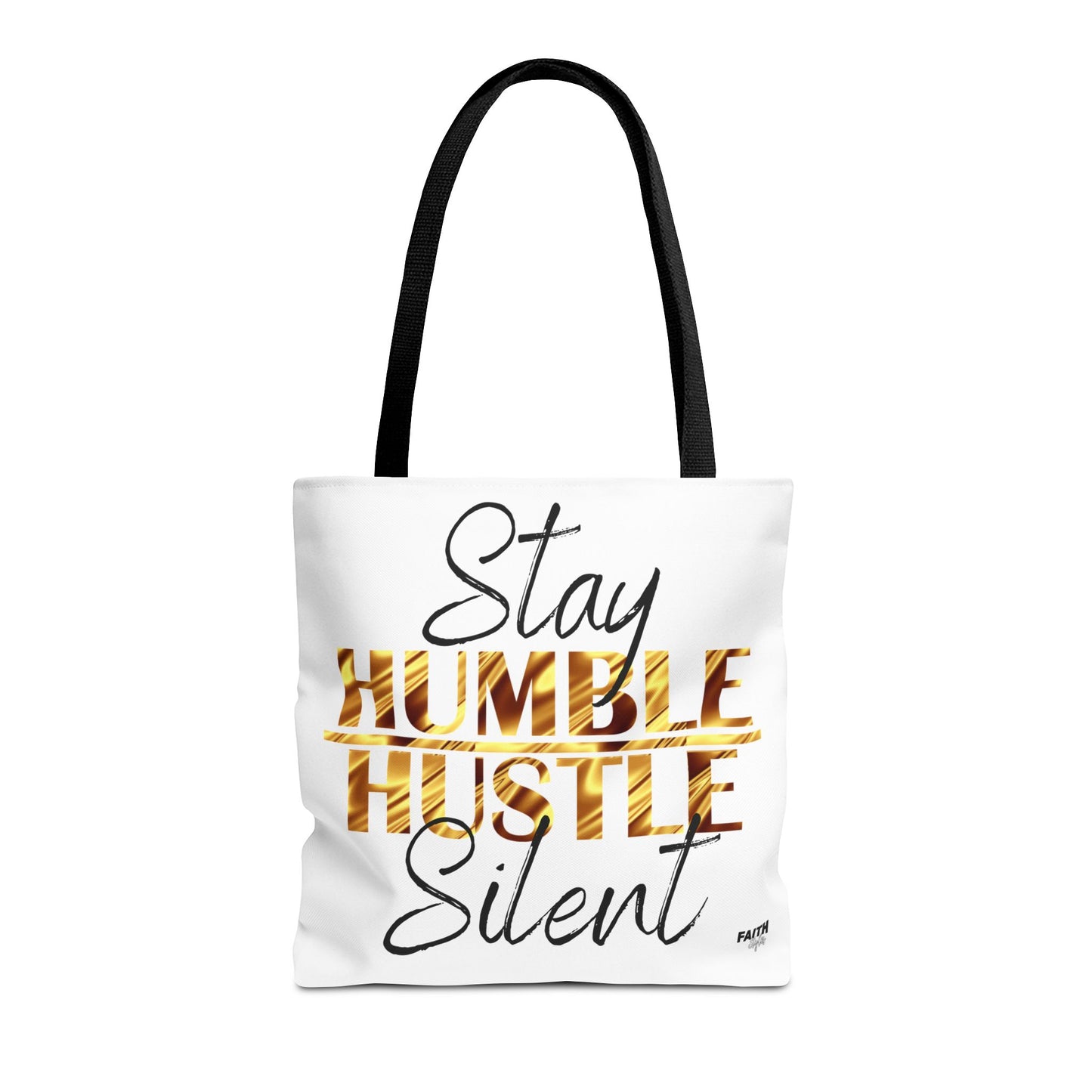 FaithStyles Stay Humble Hustle Silent Tote Bag — Motivational Leopard Print Canvas Tote