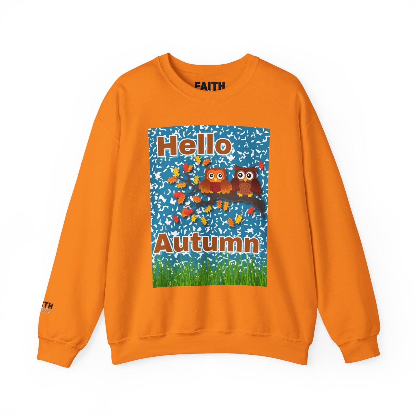 Autumn Owl Crewneck Sweatshirt, Cozy Fall Apparel, Seasonal Gift, Halloween, Thanksgiving, Cute Sweatshirt, Unisex Fall Fashion