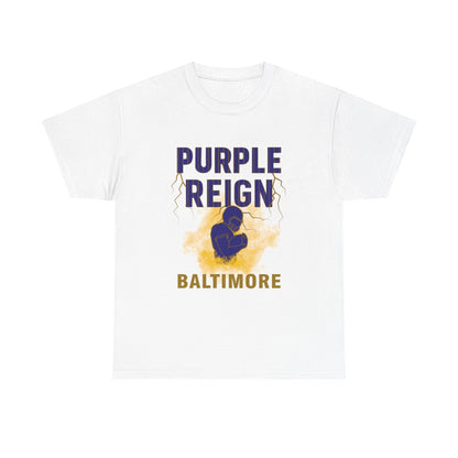 Purple Reign Male Cotton Tee - Bold Style for Baltimore Fans, Casual
