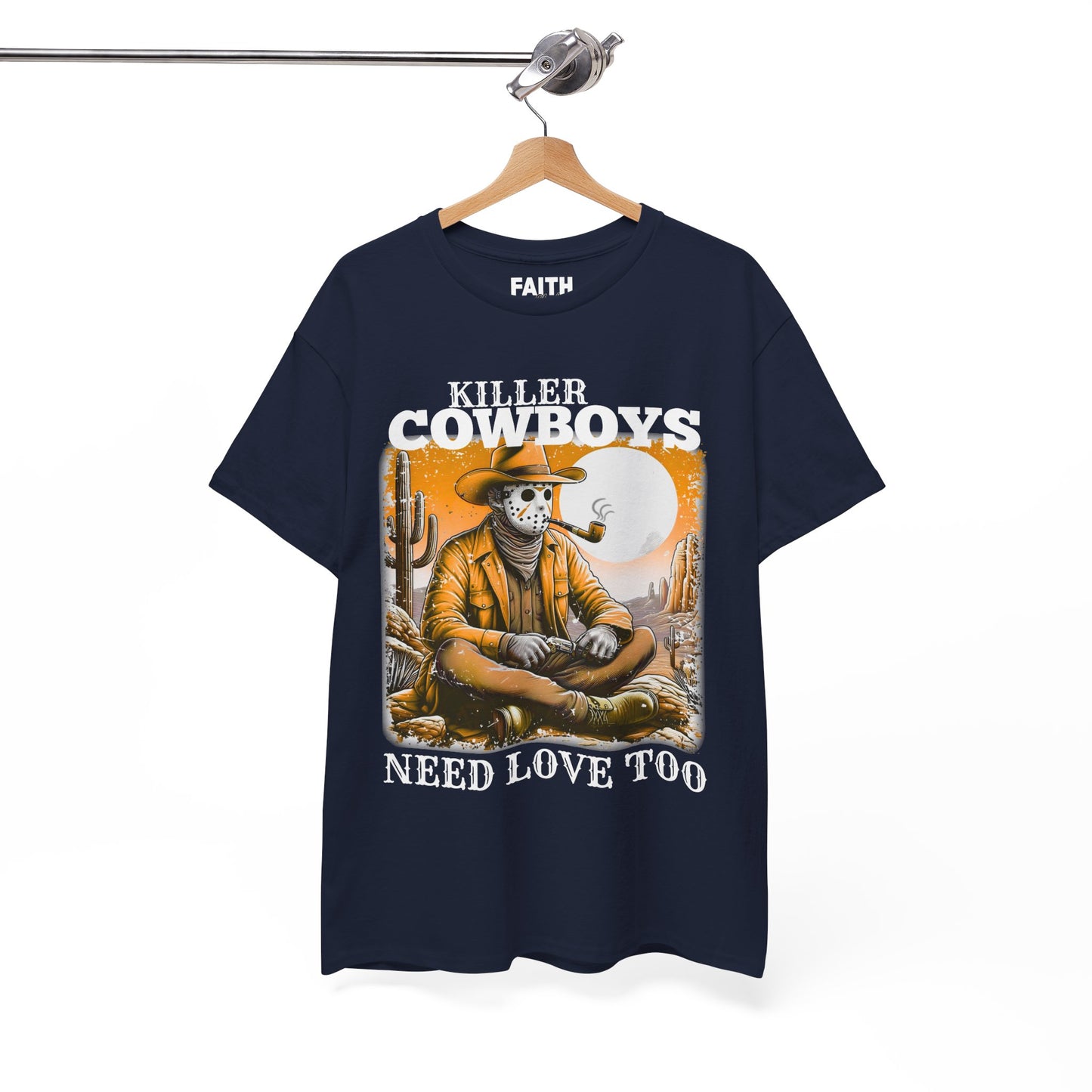 Killer Cowboys Graphic Tee, Unisex Heavy Cotton T-Shirt for Casual Wear, Cowboy Lover Gift, Western Occasion Apparel
