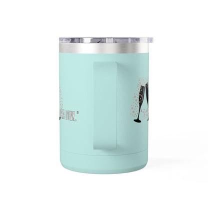 Celebratory Coffee Mug Tumbler, Cheers Gift for Friends, 15oz Drinkware for Parties, Birthdays, Wedding, Fun Gatherings