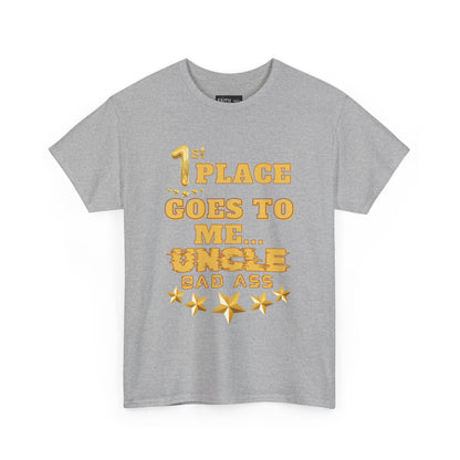 1st Place Uncle Badass Tee | Funny Gift for Uncle, Unisex Cotton Shirt, Family Reunion, Birthday Celebration, Casual Wear
