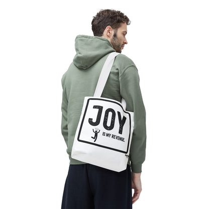 FaithStyles Joy Is My Revenge Tote Bag — Inspirational Graphic Canvas Tote