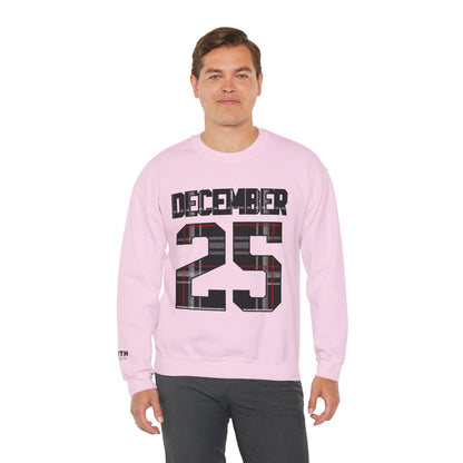 December 25 Plaid Number Crewneck Sweatshirt