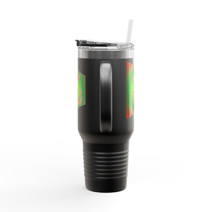 Vibrant Insulated Travel Mug - Sip & Strut, Perfect for Coffee Lovers, Road Trips, Outdoor Adventures, Gift for Holidays, Motivational Mug