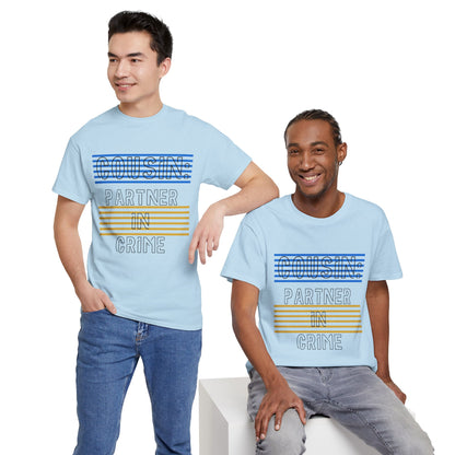 Cousins Partner in Crime Tee | Unisex Heavy Cotton T-Shirt for Family Gatherings, Cousin's Day, Gift for Cousins, Comfortable Casual Wear