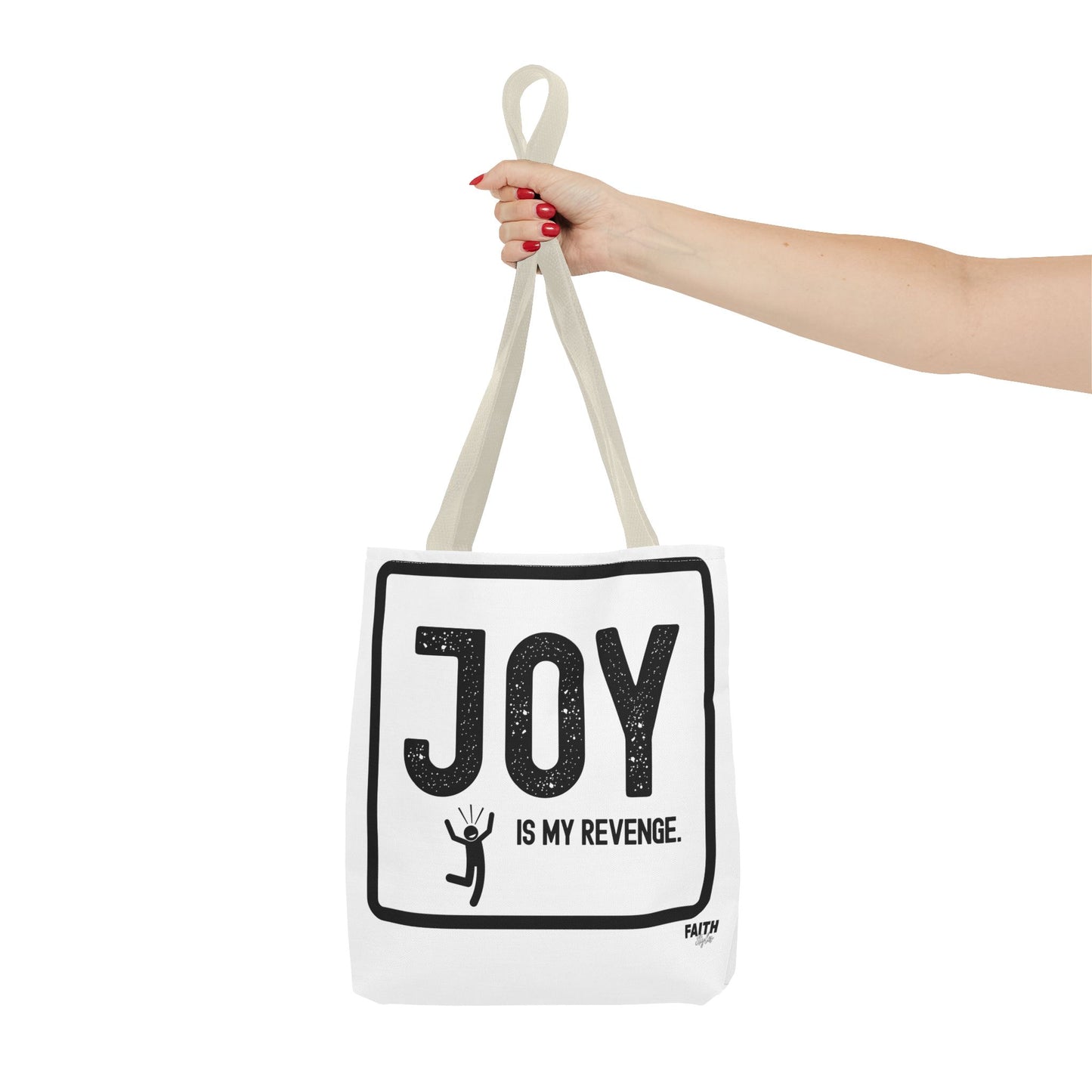 FaithStyles Joy Is My Revenge Tote Bag — Inspirational Graphic Canvas Tote