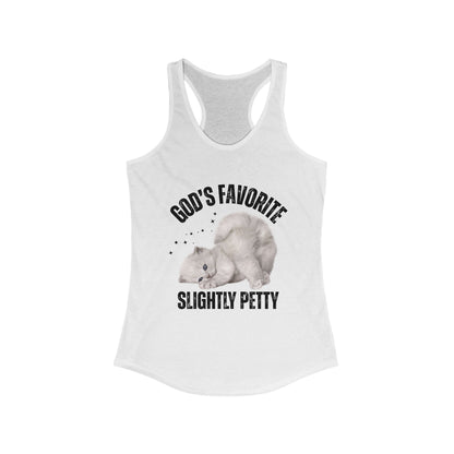 Funny Cat Tank Top, Women's Racerback, God’s Favorite, Perfect Gift for Cat Lovers, Casual Wear, Pet Owner Apparel